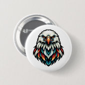 Abstract Eagle Portret in levendige kleuren Ronde Button 5,7 Cm (Voorkant /achterkant)