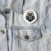 Abstract Eagle Portret in levendige kleuren Ronde Button 5,7 Cm (In situ)