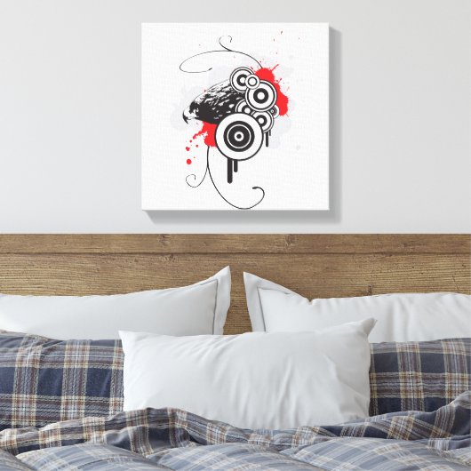 Abstract Eagle Wrapped Canvas Afdruk (Insitu (Slaapkamer))