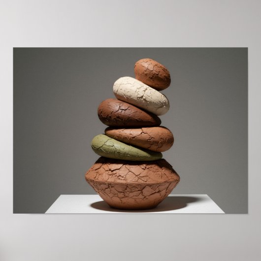 Abstract Earth & Clay Forms Poster (Voorkant)