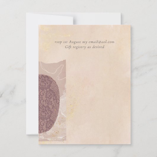 Abstract Earth Gold Bruiloft Nodig Budget Low Cost Kaart (Achterkant)