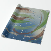 Abstract Earth-Tone Brushstroke Wrapping Paper