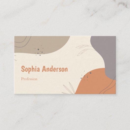 Abstract Earth-Tone Minimalistisch Visitekaartje (Voorkant)