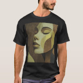 Abstract Earth-Tone Portrait T-Shirt (Voorkant)