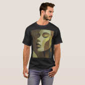 Abstract Earth-Tone Portrait T-Shirt (Voorkant volledig)
