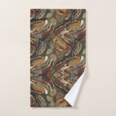 Abstract Earth Tone Swirl Pattern Bad Handdoek (Handdoek)