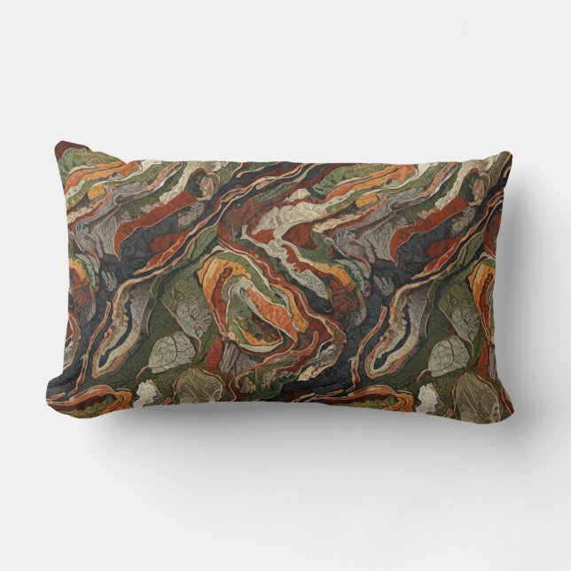 Abstract Earth Tone Swirl Pattern Kussen (Voorkant)