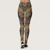 Abstract Earth Tone Swirl Pattern Leggings (Achterkant)