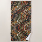 Abstract Earth Tone Swirl Pattern Strandlaken (Voorkant)