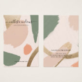 Abstract Earth Tones Gold Earring Ketting Display Visitekaartje (Voorkant /achterkant)