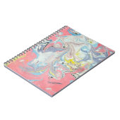 Abstract Ebru Water Marbling Pastel Hartvormig Notitieboek (Linkerzijde)