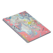 Abstract Ebru Water Marbling Pastel Heart Shaped Notitieboek (Rechterzijde)