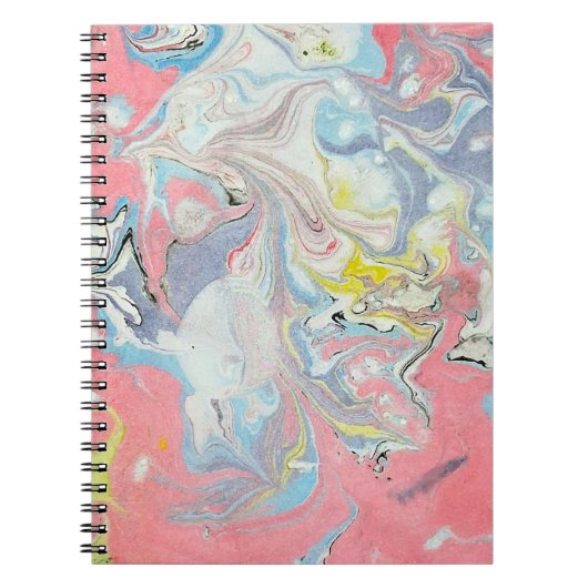 Abstract Ebru Water Marbling Pastel Heart Shaped Notitieboek (Voorkant)