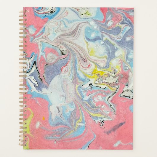 Abstract Ebru Water Marbling Pastel Planner (Voorkant)