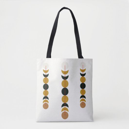 Abstract Eclipse Moon Phases Poster | Minimal Mono Tote Bag (Voorkant)