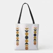 Abstract Eclipse Moon Phases Poster | Minimal Mono Tote Bag (Achterkant)