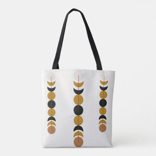 Abstract Eclipse Moon Phases Poster | Minimal Mono Tote Bag (Achterkant)