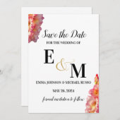 Abstract Eenvoudig Roze Gladiolus Letters Bruiloft Save The Date (Voorkant / Achterkant)
