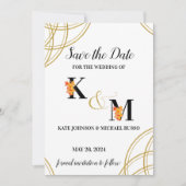 Abstract Eenvoudig Sinaasappel Gladiolus Letters B Save The Date (Voorkant)
