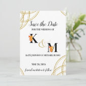 Abstract Eenvoudig Sinaasappel Gladiolus Letters B Save The Date (Staand voorkant)