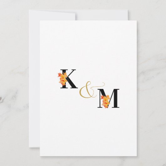 Abstract Eenvoudig Sinaasappel Gladiolus Letters B Save The Date (Achterkant)