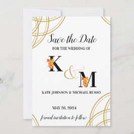 Abstract Eenvoudig Sinaasappel Gladiolus Letters B Save The Date