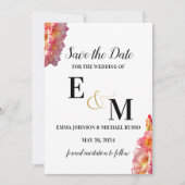 Abstract Eenvoudige Roze Gladiolus Letters Trouw  Save The Date (Voorkant)
