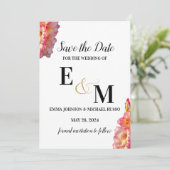 Abstract Eenvoudige Roze Gladiolus Letters Trouw Save The Date (Staand voorkant)