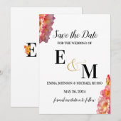 Abstract Eenvoudige Roze Gladiolus Letters Trouw Save The Date (Voorkant / Achterkant)