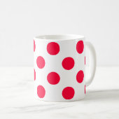 Abstract eenvoudige , stijlvolle rode witte poolpu koffiemok (Voorkant rechts)