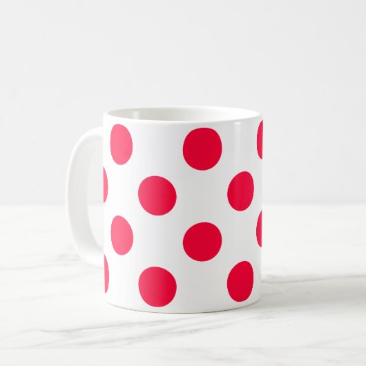 Abstract eenvoudige , stijlvolle rode witte poolpu koffiemok (Voorkant links)