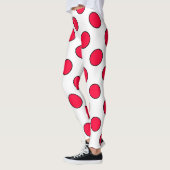 Abstract eenvoudige , stijlvolle rode witte poolpu leggings (Links)