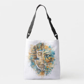 Abstract Egyptian Pharaoh Eye of Horus Mythology Crossbody Tas (Achterkant)