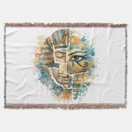 Abstract Egyptian Pharaoh with Eye of Horus Deken (Voorkant)