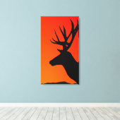 Abstract elandskop gewikkeld canvasprint canvas afdruk (Insitu (Houten vloer))