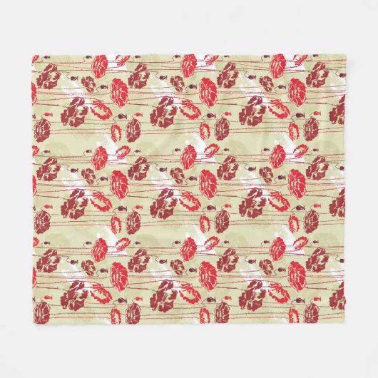 Abstract Elegance florale patroon 2 Fleece Deken (Voorkant (Horizontaal))