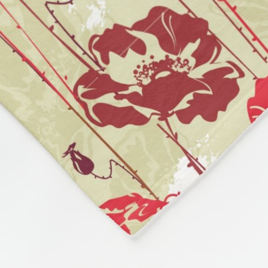 Abstract Elegance florale patroon 2 Fleece Deken (Hoek)