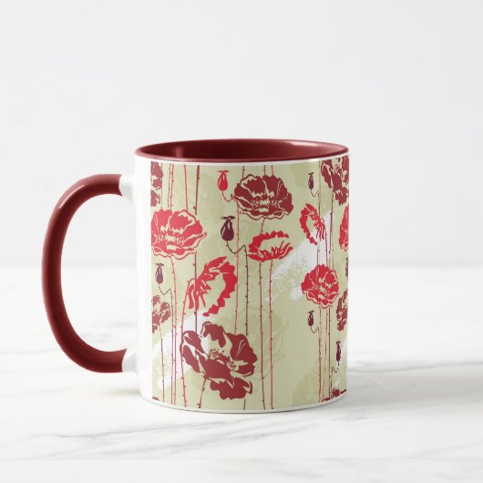Abstract Elegance florale patroon 2 Mok (Links)