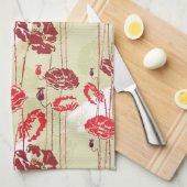 Abstract Elegance florale patroon 2 Theedoek (Quarter Fold)