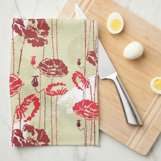 Abstract Elegance florale patroon 2 Theedoek (Quarter Fold)