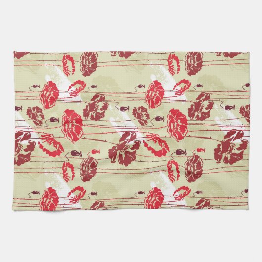 Abstract Elegance florale patroon 2 Theedoek (Horizontaal)