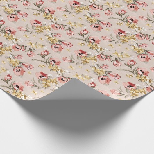 Abstract Elegance florale patroon 3 Cadeaupapier (Hoek)