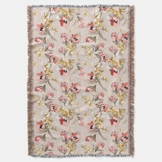 Abstract Elegance florale patroon 3 Deken (Voorkant Verticaal)