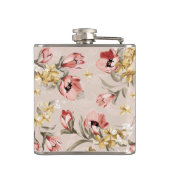 Abstract Elegance florale patroon 3 Heupfles (Achterkant)