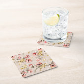 Abstract Elegance florale patroon 3 Kartonnen Onderzetters (Insitu)