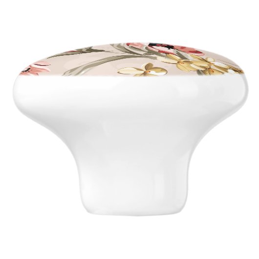 Abstract Elegance florale patroon 3 Keramische Knop (Zijkant)