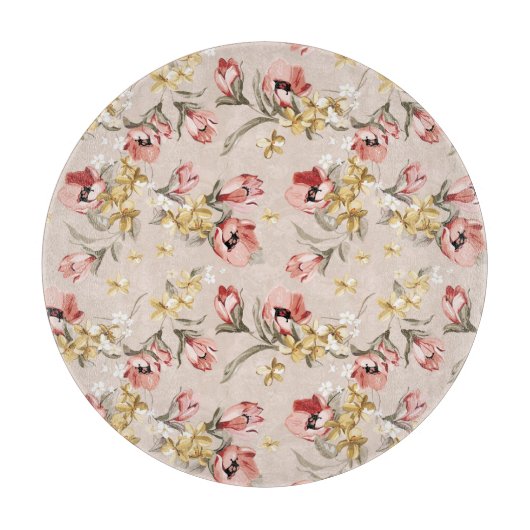 Abstract Elegance florale patroon 3 Snijplank (Voorkant)