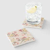 Abstract Elegance florale patroon 3 Stenen Onderzetter (Zijkant)