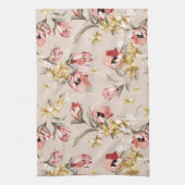 Abstract Elegance florale patroon 3 Theedoek (Verticaal)