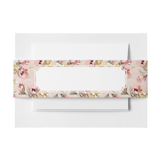 Abstract Elegance florale patroon 3 Uitnodigingen Wikkel (Voorkant Voorbeeld)